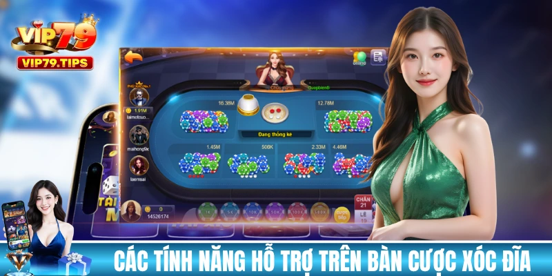 Các tính năng hỗ trợ trên bàn cược Xóc Đĩa